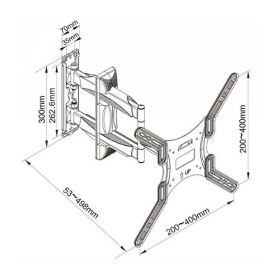 Кронштейн для телевизора NB P4 настенный, наклонно-поворотный, 32-55 дюйма, черный