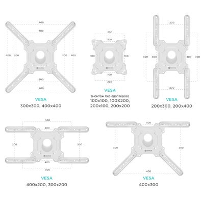 Кронштейн для телевизора Onkron M4 настенный, наклонно-поворотный, 32-65 дюйма, белый